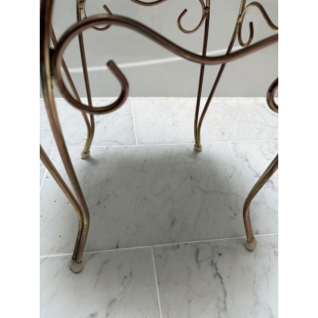 1970s Vintage 70s Vanity Gold Stool in Brass For Sale - Image 5 of 6