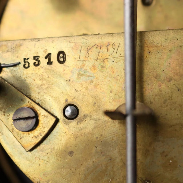 Wall Clock in Golden Bronze For Sale - Image 10 of 11
