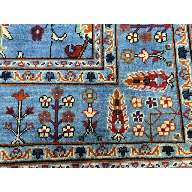 Blue Sultani Wool Area Rug With Persian Floral Design, 6'6" X 9'10" For Sale - Image 11 of 14