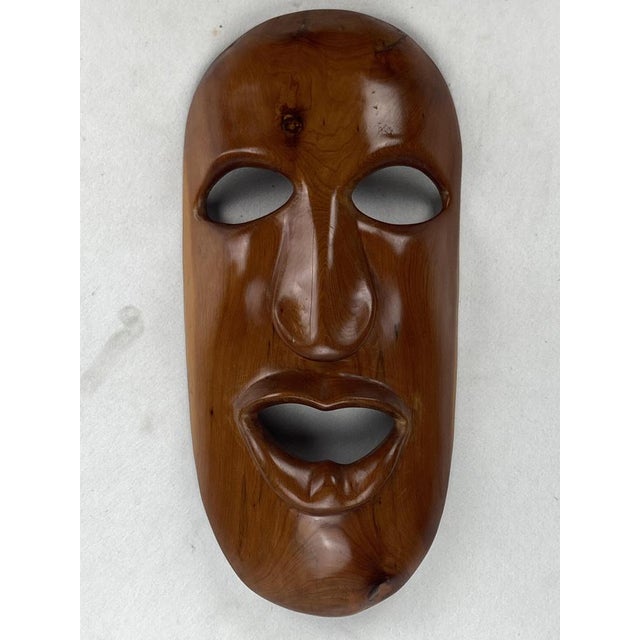 Large Mid-Century Teak Mask, 1950s For Sale - Image 12 of 17