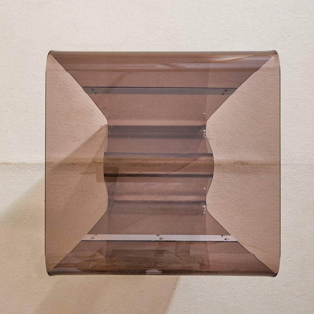 Italian Smoked Acrylic Magazine Holder Side Table, 1970s - 3 Available For Sale - Image 11 of 11
