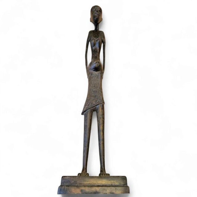 Black African Bronze Figure, 1970s For Sale - Image 8 of 18
