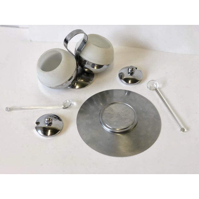 1930s Art Deco Chrome and Glass Serving Piece by Chase - Set of 4 For Sale - Image 5 of 9