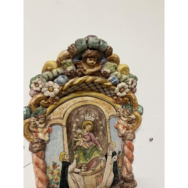 Holy Water Stoup of Our Lady of Pompeii, 1950 For Sale - Image 3 of 8