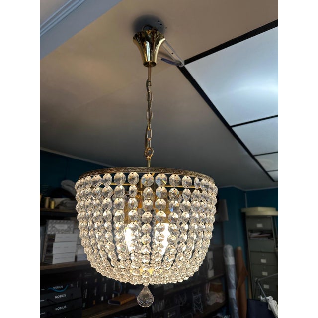 Mid-Century Crystal Chandelier, 1950s For Sale - Image 6 of 13