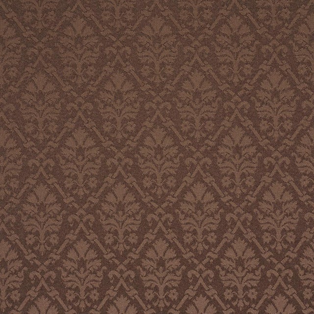 Traditional Schumacher Grant Damask Fabric In Brown For Sale - Image 3 of 5