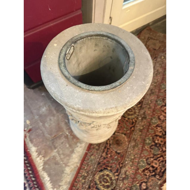 Antique Neoclassical Pedestal Planter with Original Zinc Insert, 1890s For Sale - Image 3 of 6