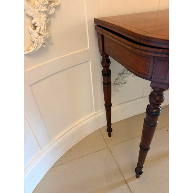 Antique Georgian Mahogany Inlaid Fold-Over Card Table, 1800 For Sale - Image 10 of 14
