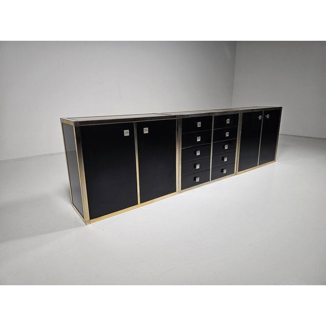 Black Lacquered Sideboard by Renato Zevi, 1970 For Sale - Image 3 of 14