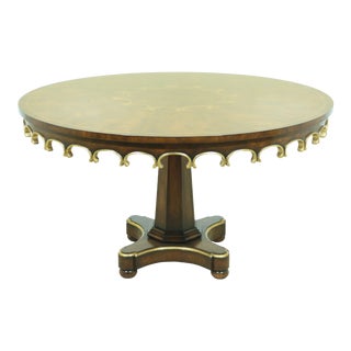 John Richard Round Italian Style Inlaid Dining Room Table For Sale