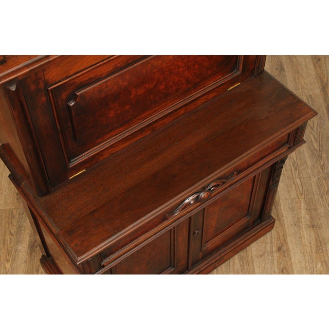 Antique Renaissance Revival Carved Walnut Drop-Front Desk For Sale - Image 12 of 18