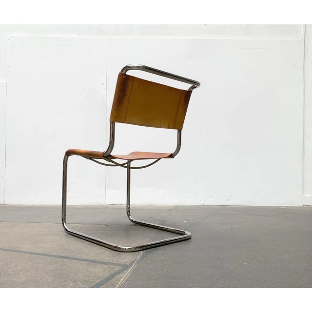 Vintage German S33 Cantilever Leather Chairs by Mart Stam for Thonet, Set of 8 For Sale - Image 15 of 18
