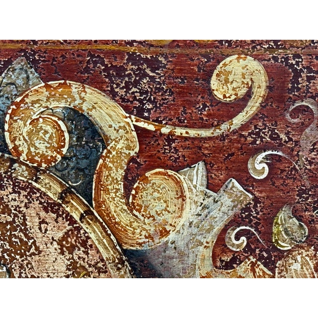 Wood Peninsula Home Collection for Horchow Hand-Painted Horizontal Medallion Wall Panel For Sale - Image 7 of 12