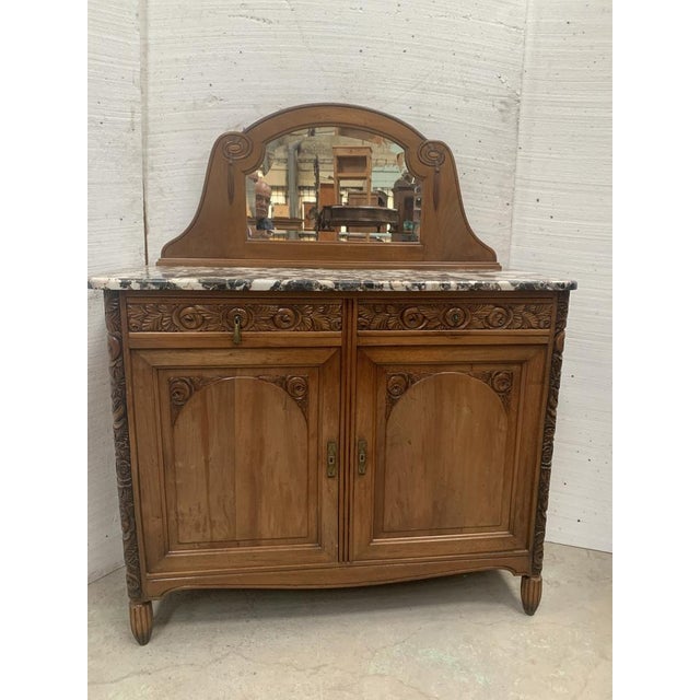 Art Deco Dining Room Set in Finely Carved Walnut, 20th Century, Set of 9 For Sale - Image 14 of 18