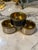 Set of Three Vintage Italian Brass and Black Lacquer Salt Cellars, 1970s For Sale - Image 4 of 7