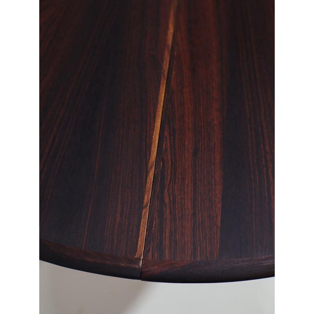Brown Round Extendable Butterfly Leaf Dining Table in Kingwood from Skovby, Denmark, 1960s For Sale - Image 8 of 18