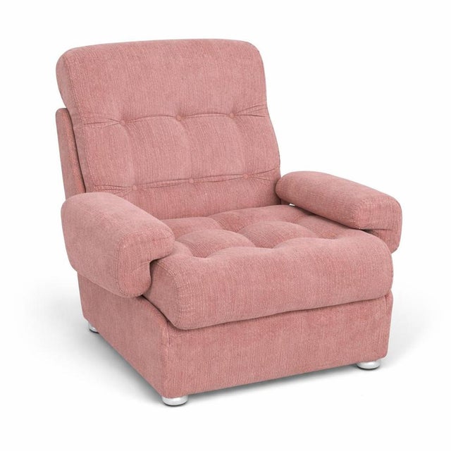 Mid-Century Dusty Pink Modular Sofa Armchair from Heals For Sale - Image 4 of 4
