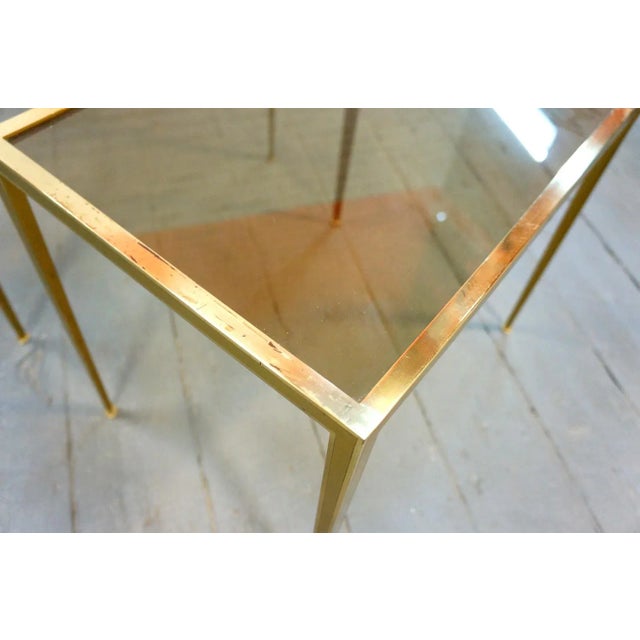 Metal Mid-Century German Brass Coffee Tables from Vereinigte Werkstätten, 1960s, Set of 3 For Sale - Image 7 of 10