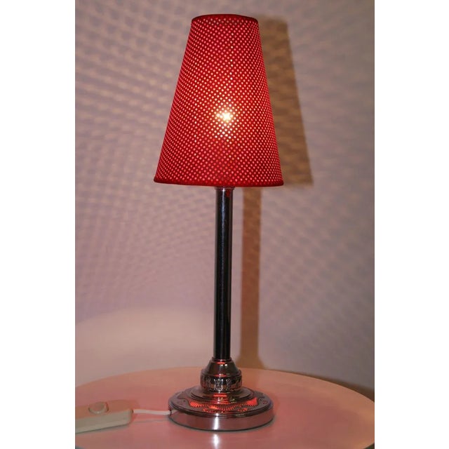 Antique Table Lamp with Perforated Cardboard Shade, 1915 For Sale - Image 3 of 11