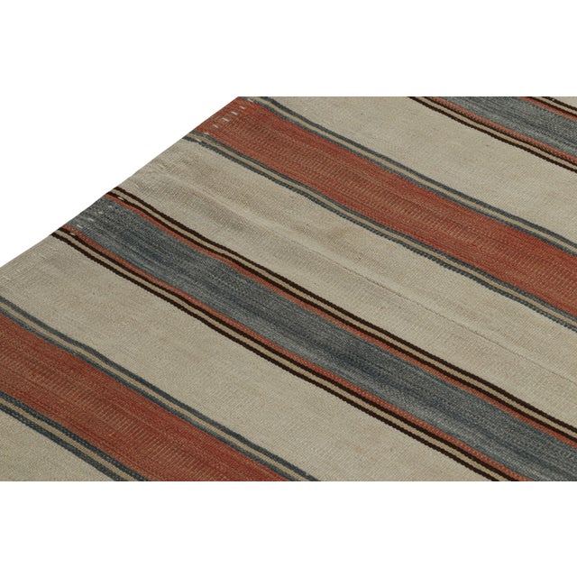 1950s 1950s Vintage Afghani Tribal Kilim Rug With Stripes For Sale - Image 5 of 7
