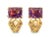 Gorgeous 14K Yellow Gold Inlaid Mother of Pearl and Amethyst Earrings. Each earring features a stunning square amethyst,...