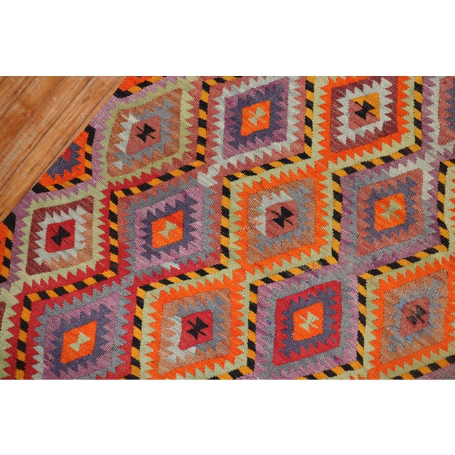 Vintage Zabihi Collection Bright Dazzling Bohemian Turkish Kilim - 6' x 8'6" For Sale In New York - Image 6 of 9