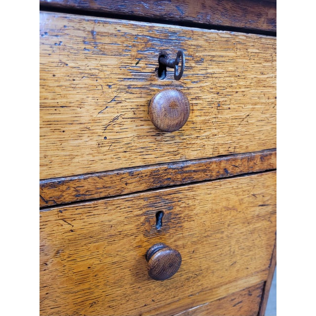 Victorian Writing Desk in Oak and Leather, 1890 For Sale - Image 9 of 18