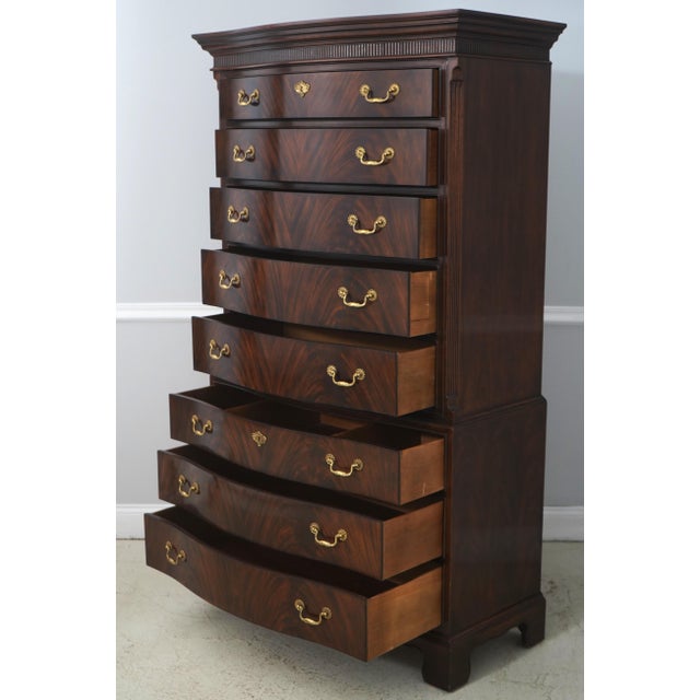 Chippendale Drexel Heritage Chippendale Large Mahogany Chest For Sale - Image 3 of 17