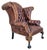 Chocolate Attributed to Old Hickory Tannery Style Leather Wingback Tufted Chair For Sale - Image 8 of 18