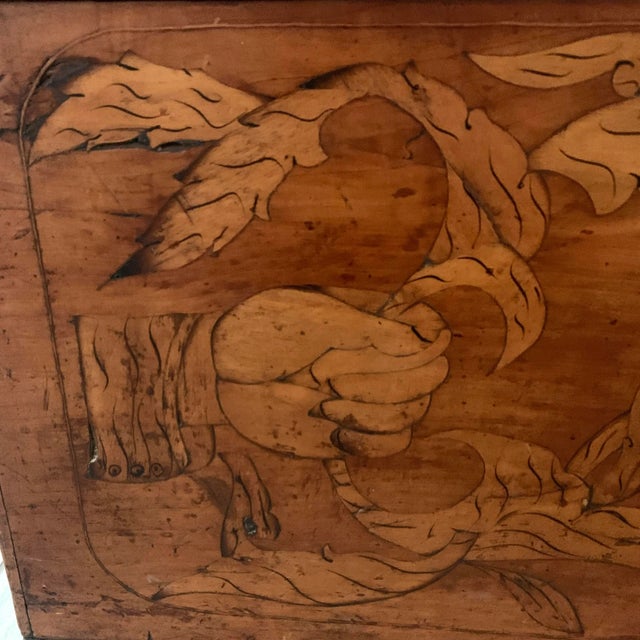 Brown Antique Handmade Wooden Trunk For Sale - Image 8 of 12