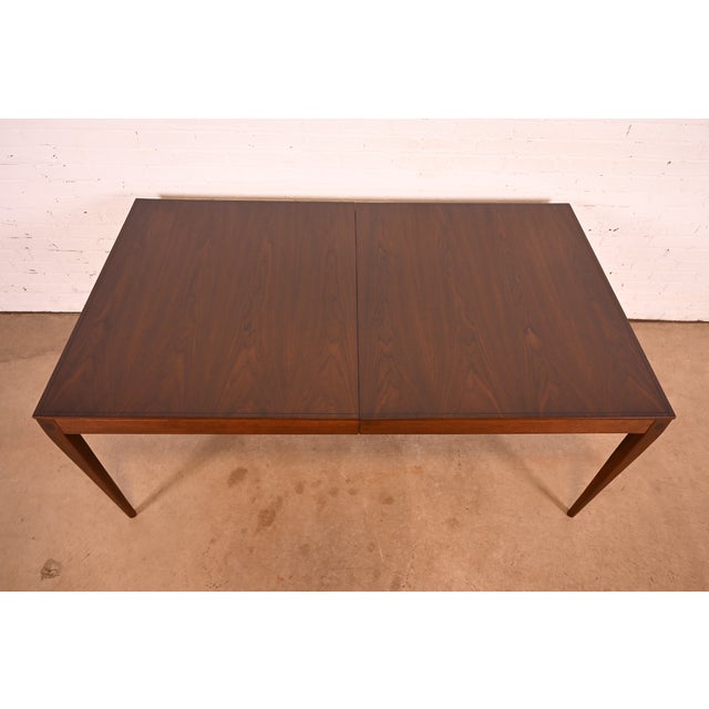 Kipp Stewart for Directional Mid-Century Modern Walnut Extension Dining Table | Newly Refinished For Sale - Image 11 of 16