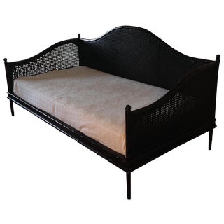 Wicker Faux Bamboo Crate and Barrel Day Bed For Sale