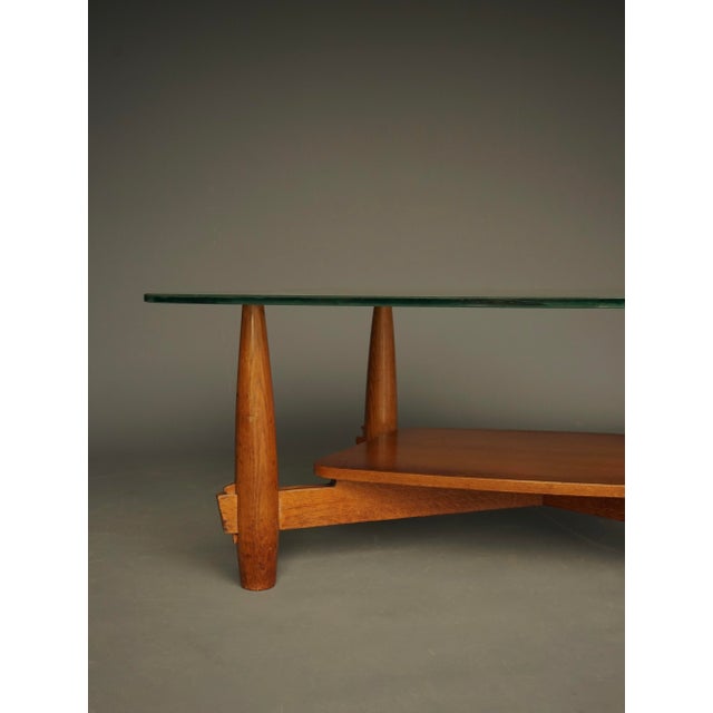 Wood Large Art Deco Coffee Table with Feature Glass Top, 1940s For Sale - Image 7 of 17
