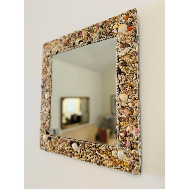 Contemporary Vintage Hand Made Shell Mirror For Sale - Image 3 of 5