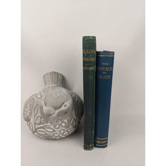 Antique Plato Phaedo 1875 & Republic 1907 Blue Green Gold Gilt Books - Pair For Sale In New York - Image 6 of 18