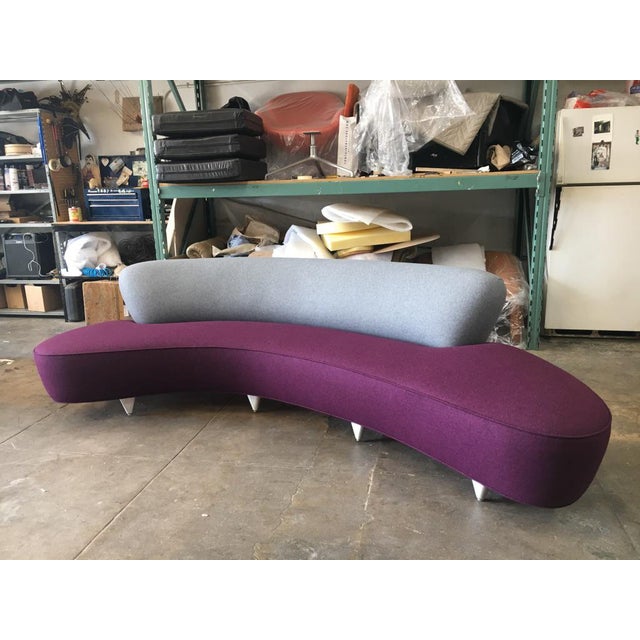 Fully restored Vladimir Kagan Serpentine sofa for Modernica. This is an incredibly rare large size, paired with "new old...