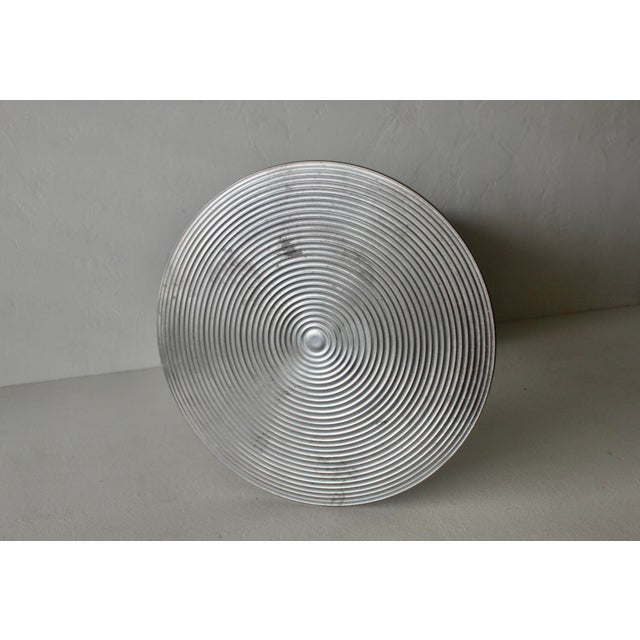 Metal Italian Tulip Style Alu Nickel Side Table Vintage For Sale - Image 7 of 13