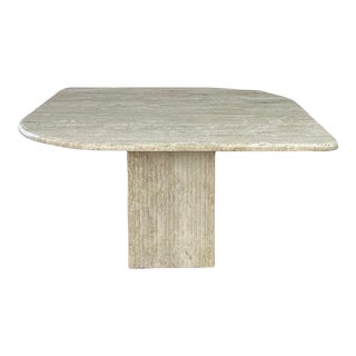 1960s Vintage Solid Travertine Dining Table For Sale