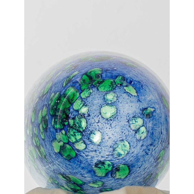 French Blue and Green Mouth-Blown Cased Art Glass Vase from La Rochère, 1960s For Sale - Image 15 of 17