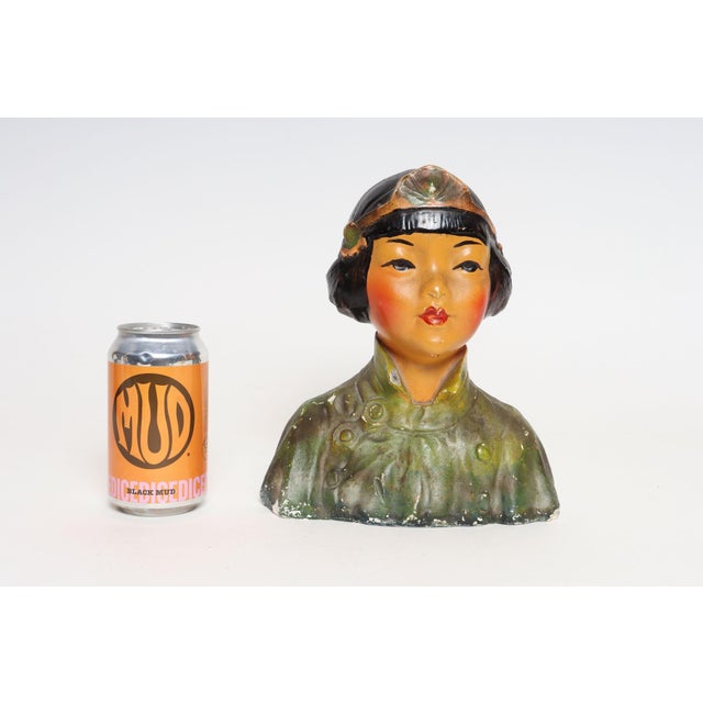 Vintage Chinoiserie Asian Chalkware Bust of a Woman After Esther Anna Hunt For Sale In New York - Image 6 of 15