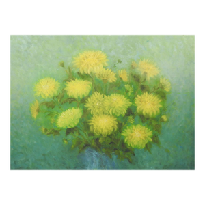 Mid 20th Century Yellow Mums Still Life Painting