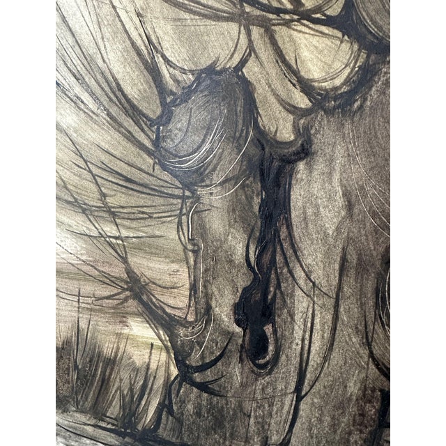 Black Jacqueline (Jaklien) Moerman, Pollarded Willows, 1974, Mixed Media on Paper For Sale - Image 8 of 9