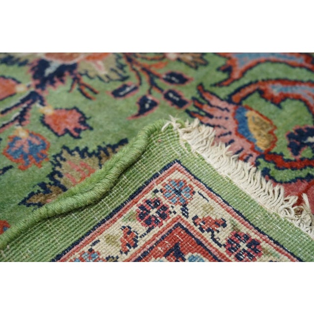 Green Vintage Persian Kashan Rug 9'11'' X 13'10'' For Sale - Image 8 of 9