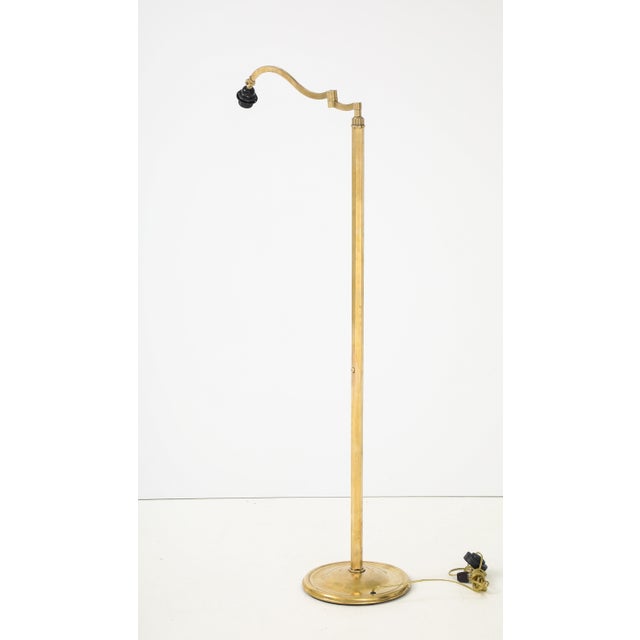 1950s 1950s Mid-Century Modern Solid Brass Swing Arm French Floor Lamp For Sale - Image 5 of 12
