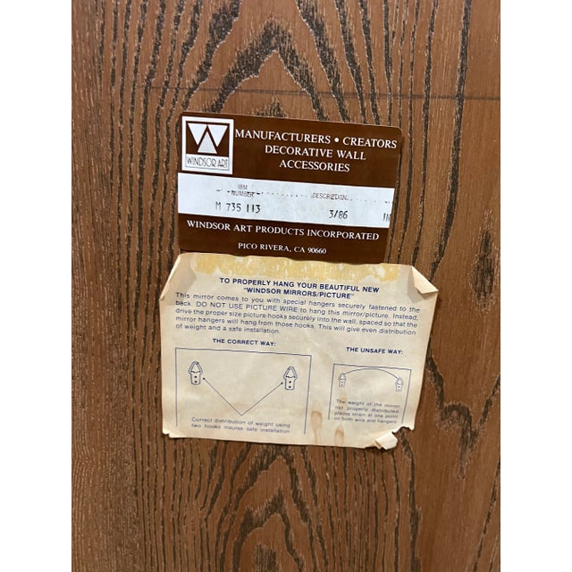 Mid-Century Modern Octagon Brass Etched Floral Mirror, Circa 1970 For Sale - Image 3 of 10