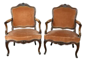 Louis XV Armchairs, Set of 2