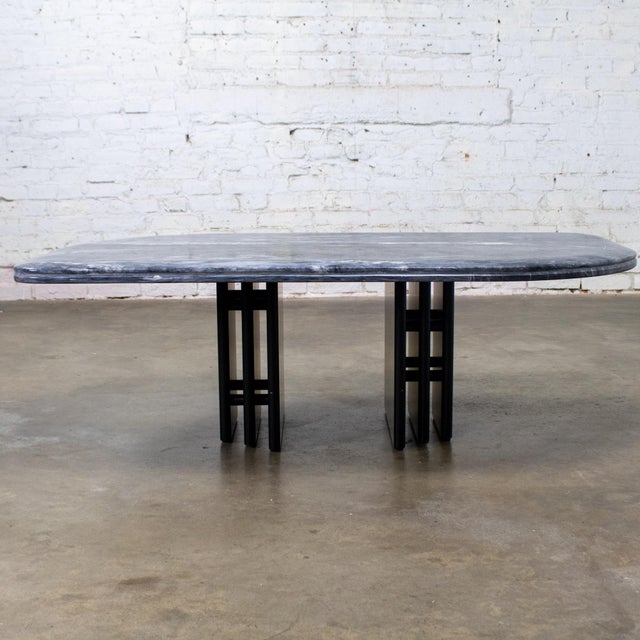 Wood Late 20th Century Scandinavian Post Modern Coffee Table Marble Cat Eye Top by Bendixen Designs Made in Denmark For Sale - Image 7 of 18