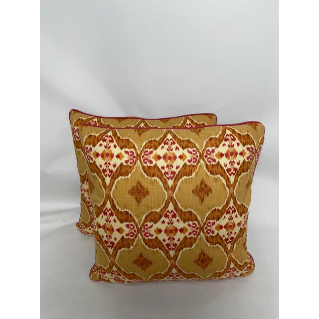 Fabricut Ikat Esc Brown Pillows - Pair For Sale In New York - Image 6 of 13