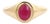 14k Gold Vintage Style Ruby Art Deco Signet Ring Size 6 For Sale