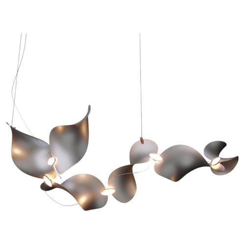 Dune 6 Curve Pendant Light in Aluminum with Silver Anodized Finish by Moss Objects For Sale - Image 13 of 13